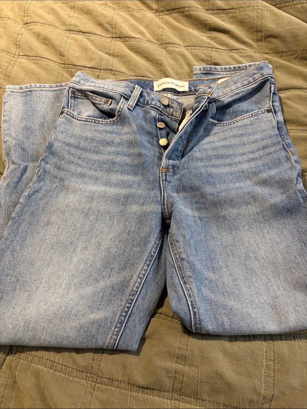Denim Forum Women’s Light Blue Slim Straight Jeans - Picture 3 of 5
